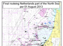 Scheepvaartroute Nederlandse kust per 1 augustus 2013